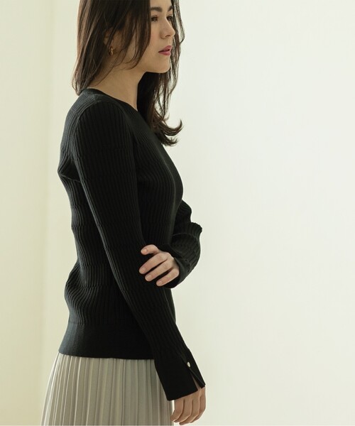 OPAQUE.CLIP（オペークドットクリップ）の「◆UV クルーネックニット【洗濯機洗い可】（ニット/セーター・レディース・ホワイト/ライトイエロー系/グレー/ブラック・36/38/40/42）」の12枚目の写真