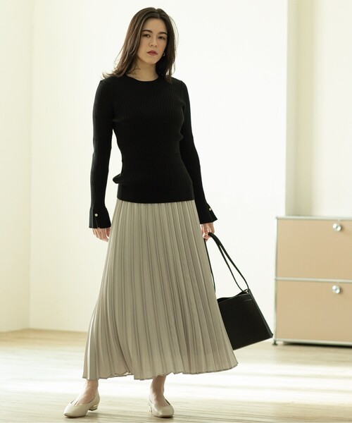 OPAQUE.CLIP（オペークドットクリップ）の「◆UV クルーネックニット【洗濯機洗い可】（ニット/セーター・レディース・ホワイト/ライトイエロー系/グレー/ブラック・36/38/40/42）」の14枚目の写真