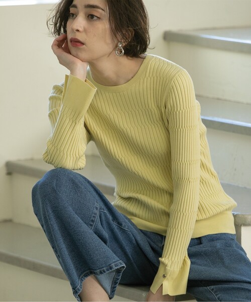 OPAQUE.CLIP（オペークドットクリップ）の「◆UV クルーネックニット【洗濯機洗い可】（ニット/セーター・レディース・ホワイト/ライトイエロー系/グレー/ブラック・36/38/40/42）」の18枚目の写真