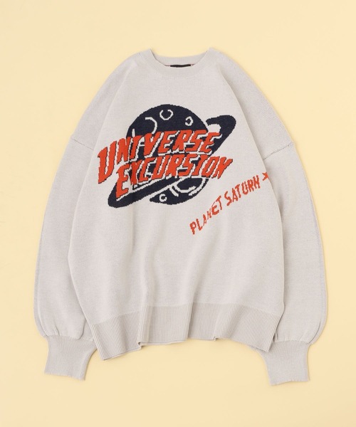 PBLIM(ページボーイリム)の「PBLIM/スペースJQニット(ニット/セーター・レディース・オフホワイト/チャコールグレー/イエロー・FREE)」の2枚目の写真