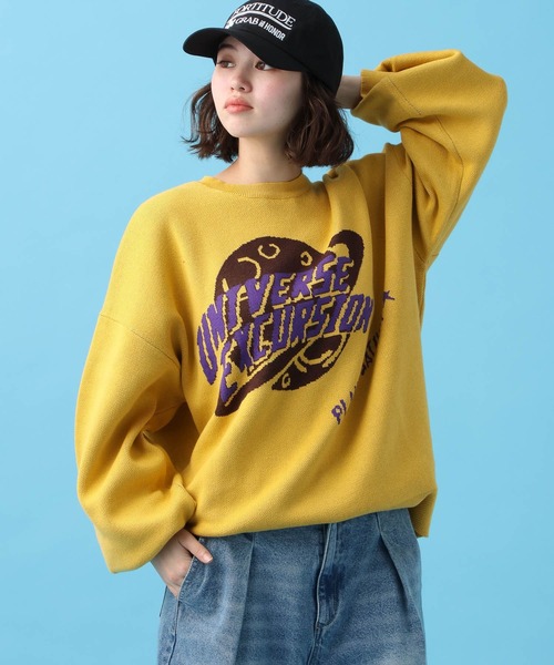 PBLIM(ページボーイリム)の「PBLIM/スペースJQニット(ニット/セーター・レディース・オフホワイト/チャコールグレー/イエロー・FREE)」の21枚目の写真