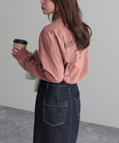 GEVACO(ゲバコ)の「【GEVACO/ゲバコ】ピグメントバックPTロングスリーブT(Tシャツ/カットソー・レディース・オフホワイト/ネイビー/ブラウン/チャコールグレー・38)」の4枚目の写真