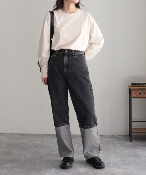 GEVACO(ゲバコ)の「【GEVACO/ゲバコ】ピグメントバックPTロングスリーブT(Tシャツ/カットソー・レディース・オフホワイト/ネイビー/ブラウン/チャコールグレー・38)」の5枚目の写真