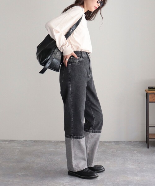 GEVACO(ゲバコ)の「【GEVACO/ゲバコ】ピグメントバックPTロングスリーブT(Tシャツ/カットソー・レディース・オフホワイト/ネイビー/ブラウン/チャコールグレー・38)」の7枚目の写真