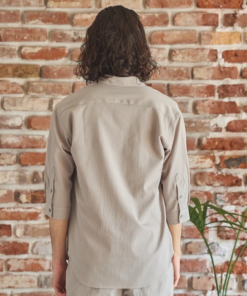 RATTLE TRAP（ラトルトラップ）の「楊柳カチオン7分袖レギュラーカラーシャツ（シャツ/ブラウス・メンズ・ブラック/グリーン/ブラウン/ベージュ・LL/L/M/S）」の20枚目の写真