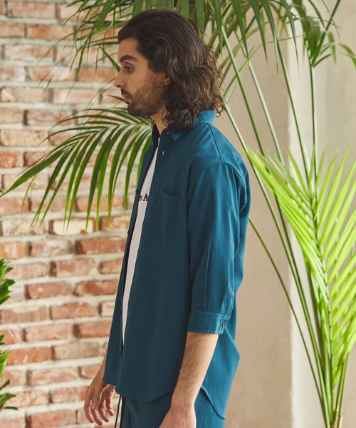 RATTLE TRAP（ラトルトラップ）の「楊柳カチオン7分袖レギュラーカラーシャツ（シャツ/ブラウス・メンズ・ブラック/グリーン/ブラウン/ベージュ・LL/L/M/S）」の22枚目の写真