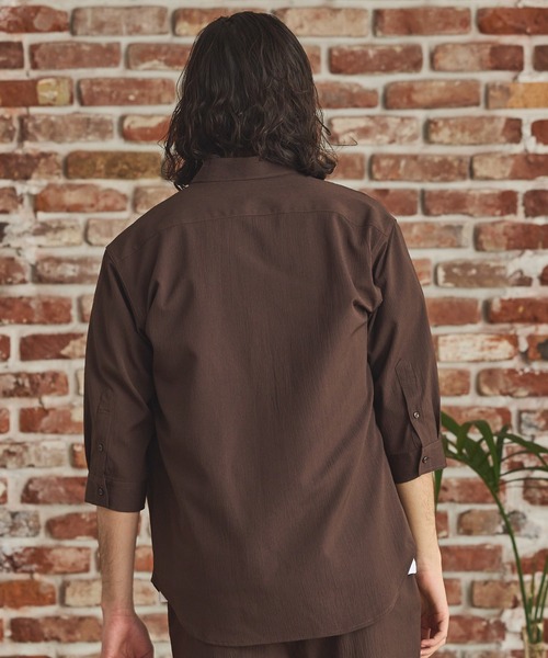 RATTLE TRAP（ラトルトラップ）の「楊柳カチオン7分袖レギュラーカラーシャツ（シャツ/ブラウス・メンズ・ブラック/グリーン/ブラウン/ベージュ・LL/L/M/S）」の15枚目の写真