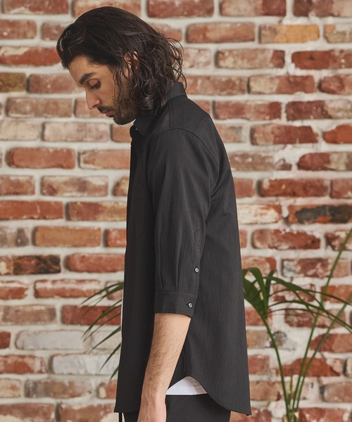 RATTLE TRAP（ラトルトラップ）の「楊柳カチオン7分袖レギュラーカラーシャツ（シャツ/ブラウス・メンズ・ブラック/グリーン/ブラウン/ベージュ・LL/L/M/S）」の18枚目の写真