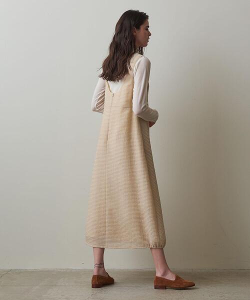 Steven Alan（スティーブンアラン）の「＜Steven Alan＞フリルボーダー タンクトップ ワンピース（ワンピース・レディース・ブラック/ベージュ・M/S）」の3枚目の写真