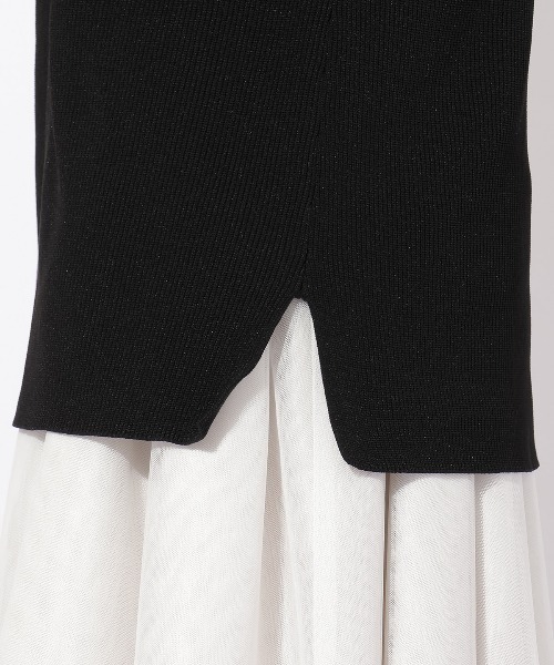 アンドクチュール ブラックニットロングワンピース AND COUTURE