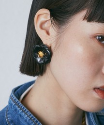 NACH | (NACH)ブラックフラワースタッドピアス(ピアス(両耳用))