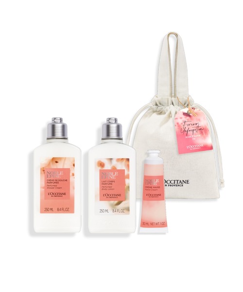 L'OCCITANE(ロクシタン)の「【数量限定】ノーブルエピン トリオ ボディ&ハンドケアギフト 巾着ポーチ付き(ボディケアキット/ギフトセット・レディース・その他・FREE)」の1枚目の写真