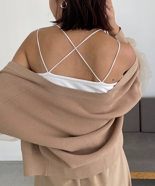 CAPRICIEUX LE'MAGE(カプリシューレマージュ)の「Wストラップキャミ(キャミソール・レディース・ブラック/グレイッシュベージュ/ホワイト・36/38)」の9枚目の写真