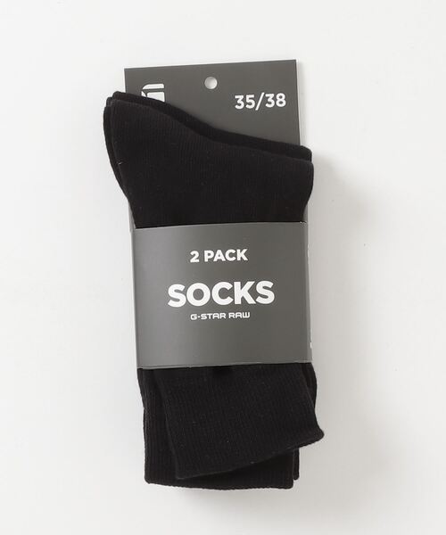 G-STAR（ジースター）の「BURGER SOCK 2-PACK/ロゴソックス/2足セット（ソックス/靴下・メンズ・ダークブラック/ダークブルー・23-25/25-27/27-29）」の6枚目の写真