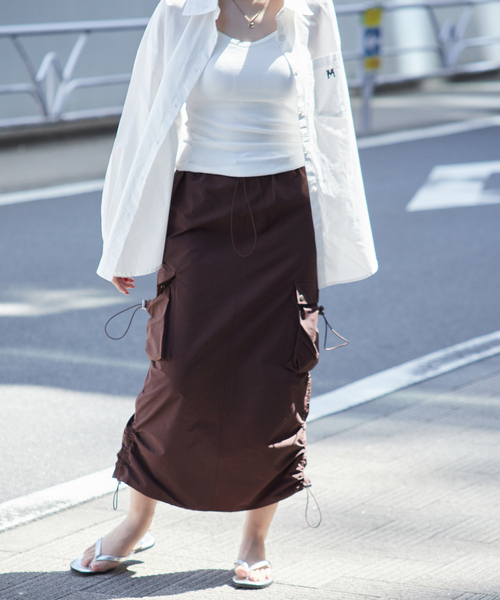 OriensJOURNALSTANDARD パラシュートカーゴスカートブラウンM Oriens JOURNAL STANDARD（オリエンス ジャーナルスタンダード