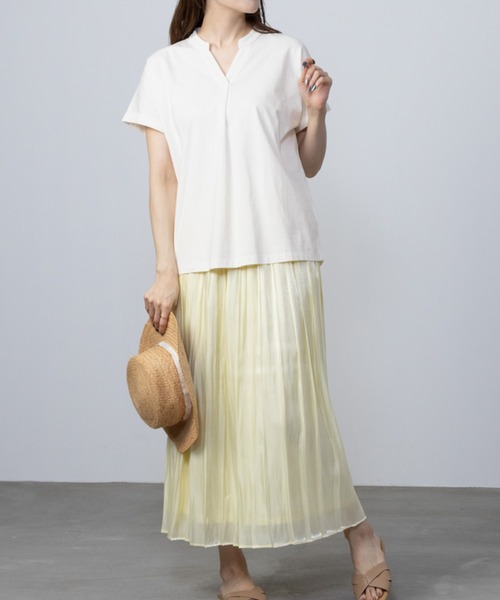 NAVY(ネイビー)の「NAVY 抗菌・UVカット・紫外線対策 ベーシックスキッパーTシャツ(Tシャツ/カットソー・レディース・ホワイト/ブラック/ピンク/グリーン系その他/モカ・L/M/S/XL)」の7枚目の写真