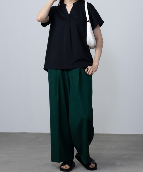 NAVY(ネイビー)の「NAVY 抗菌・UVカット・紫外線対策 ベーシックスキッパーTシャツ(Tシャツ/カットソー・レディース・ホワイト/ブラック/ピンク/グリーン系その他/モカ・L/M/S/XL)」の6枚目の写真