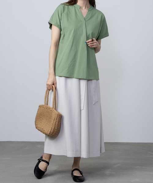 NAVY(ネイビー)の「NAVY 抗菌・UVカット・紫外線対策 ベーシックスキッパーTシャツ(Tシャツ/カットソー・レディース・ホワイト/ブラック/ピンク/グリーン系その他/モカ・L/M/S/XL)」の9枚目の写真