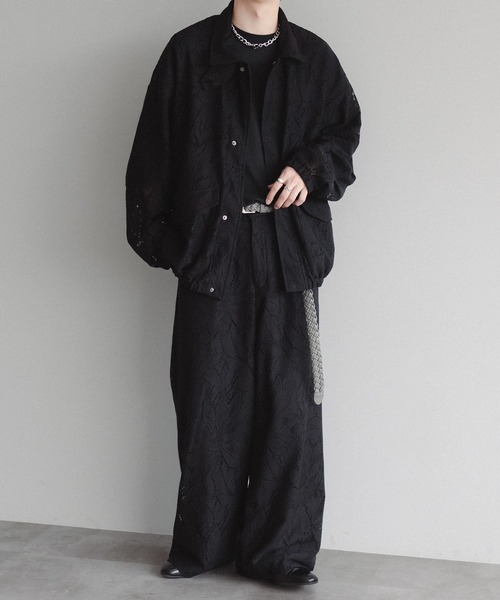 epnok（エプノック）の「フラワーレースシアースラックスパンツ（スラックス・メンズ・ブラック/ナチュラル・SMALL/MEDIUM/LARGE）」の19枚目の写真