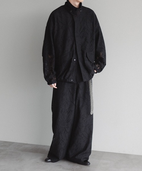 epnok（エプノック）の「フラワーレースシアースラックスパンツ（スラックス・メンズ・ブラック/ナチュラル・SMALL/MEDIUM/LARGE）」の15枚目の写真