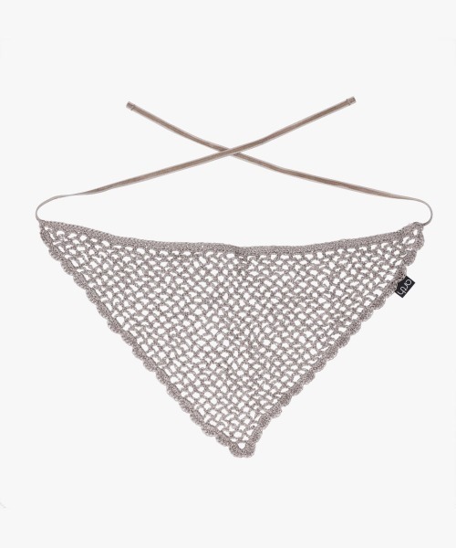 arth(アース)の「arth Race Crochet Scarf / アース(ニットキャップ/ビーニー・レディース・ベージュ/シルバー/ブラック・FREE)」の2枚目の写真