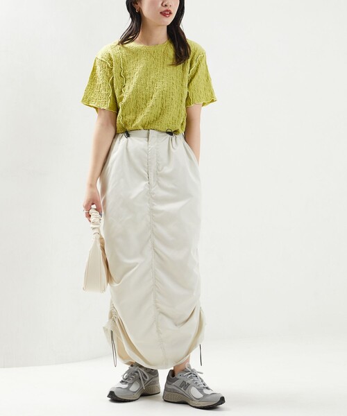 FREAK'S STORE（フリークスストア）の「限定展開　サイド ギャザー ドローコード スカート（スカート・レディース・ピンク/ナチュラル/オリーブ/ブラック・SMALL/MEDIUM）」の8枚目の写真