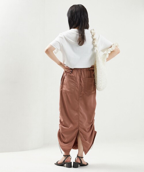 FREAK'S STORE（フリークスストア）の「限定展開　サイド ギャザー ドローコード スカート（スカート・レディース・ピンク/ナチュラル/オリーブ/ブラック・SMALL/MEDIUM）」の14枚目の写真