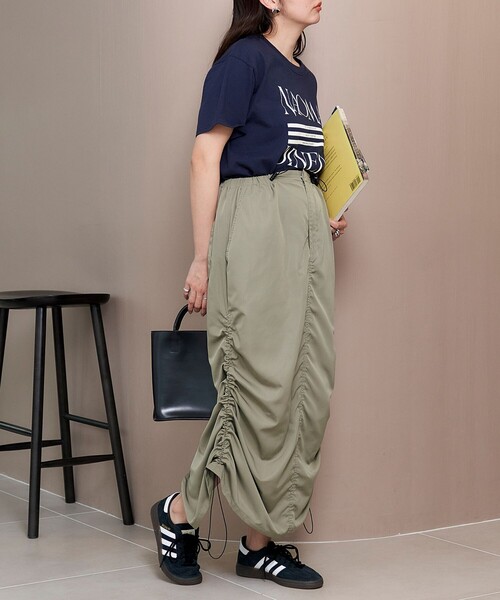 FREAK'S STORE（フリークスストア）の「限定展開　サイド ギャザー ドローコード スカート（スカート・レディース・ピンク/ナチュラル/オリーブ/ブラック・SMALL/MEDIUM）」の17枚目の写真