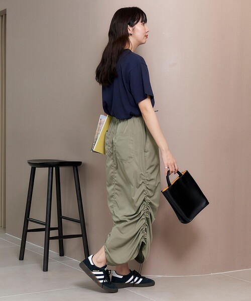 FREAK'S STORE（フリークスストア）の「限定展開　サイド ギャザー ドローコード スカート（スカート・レディース・ピンク/ナチュラル/オリーブ/ブラック・SMALL/MEDIUM）」の18枚目の写真