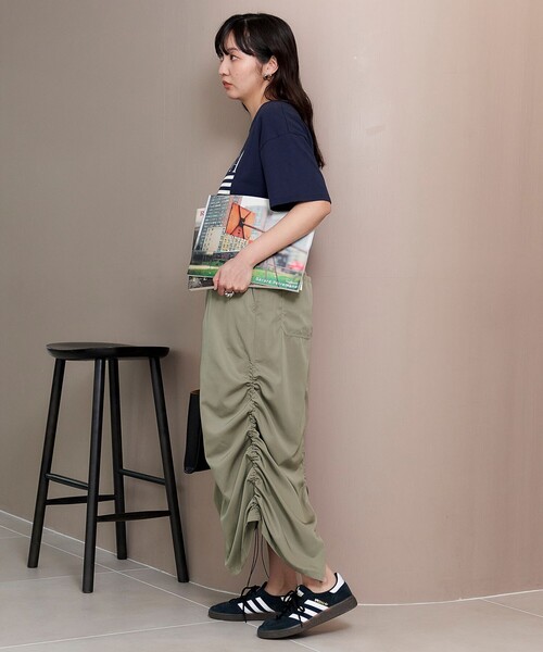 FREAK'S STORE（フリークスストア）の「限定展開　サイド ギャザー ドローコード スカート（スカート・レディース・ピンク/ナチュラル/オリーブ/ブラック・SMALL/MEDIUM）」の20枚目の写真