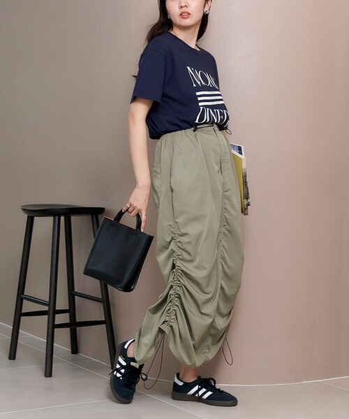 FREAK'S STORE（フリークスストア）の「限定展開　サイド ギャザー ドローコード スカート（スカート・レディース・ピンク/ナチュラル/オリーブ/ブラック・SMALL/MEDIUM）」の21枚目の写真