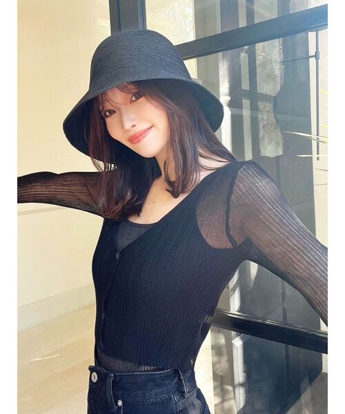 RESEXXY（リゼクシー）の「ペーパーベルハット（ハット・レディース・ブラック/ベージュ・FREE）」の4枚目の写真