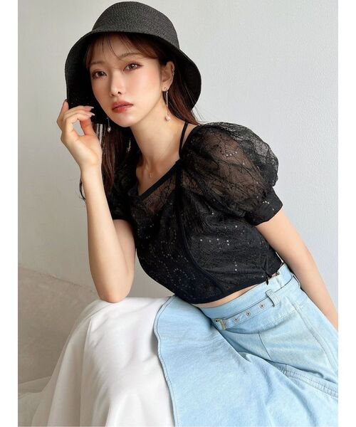 RESEXXY（リゼクシー）の「ペーパーベルハット（ハット・レディース・ブラック/ベージュ・FREE）」の14枚目の写真