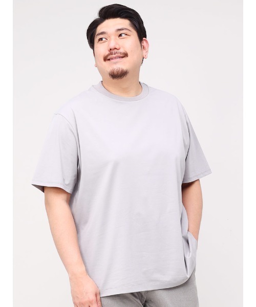 HYBRIDBIZ（ハイブリッドビズ）の「無地 クルーネック 半袖 Tシャツ ジャケット専用Tシャツ（Tシャツ/カットソー・メンズ・ホワイト/ブラック/ネイビー/グレー/ピンク・4L/5L/2L/3L）」の3枚目の写真