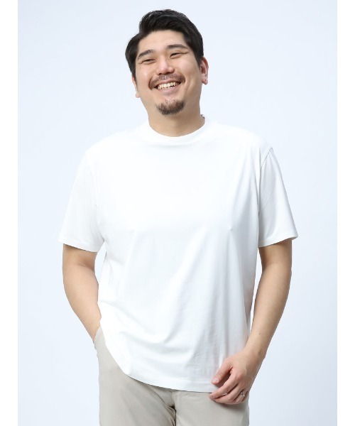 HYBRIDBIZ（ハイブリッドビズ）の「無地 クルーネック 半袖 Tシャツ ジャケット専用Tシャツ（Tシャツ/カットソー・メンズ・ホワイト/ブラック/ネイビー/グレー/ピンク・4L/5L/2L/3L）」の2枚目の写真