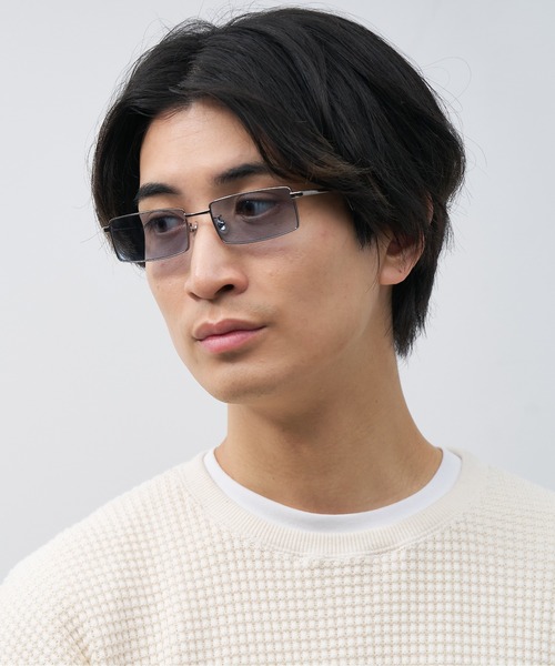Zoff（ゾフ）の「スクエア型 サングラス｜メタルフレーム｜Y2K｜Zoff（サングラス・レディース・シルバー/ガンメタ・FREE）」の11枚目の写真