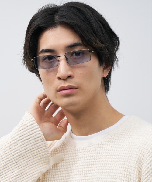 Zoff（ゾフ）の「スクエア型 サングラス｜メタルフレーム｜Y2K｜Zoff（サングラス・レディース・シルバー/ガンメタ・FREE）」の13枚目の写真