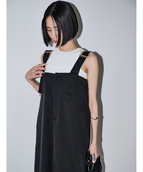 AIC.（エーアイシー）の「パッド付きカットリブショートアメスリタンクトップ（タンクトップ・レディース・ブラック/オフホワイト/チャコールグレー・FREE）」の15枚目の写真