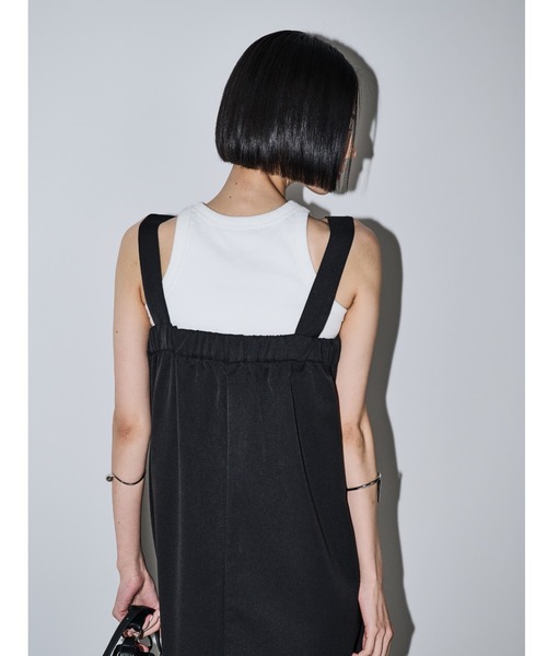 AIC.（エーアイシー）の「パッド付きカットリブショートアメスリタンクトップ（タンクトップ・レディース・ブラック/オフホワイト/チャコールグレー・FREE）」の19枚目の写真