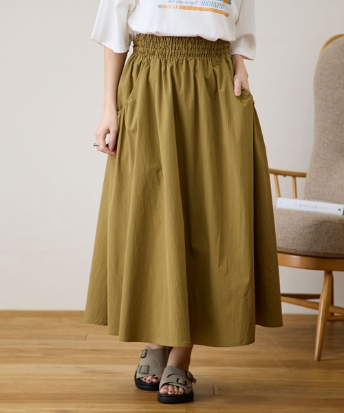 LEPSIM(レプシィム)の「ウエストギャザーフレアスカート 111115(スカート・レディース・アイボリー/ネイビー/カーキ/ブラック・FREE)」の3枚目の写真