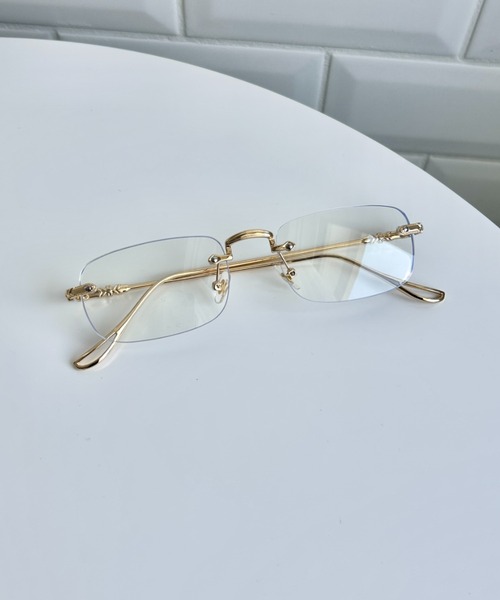 √nuage(ルートニュアージュ)の「ノンフレームスクエアレンズメガネ(メガネ・レディース・シルバー/ゴールド・FREE)」の4枚目の写真
