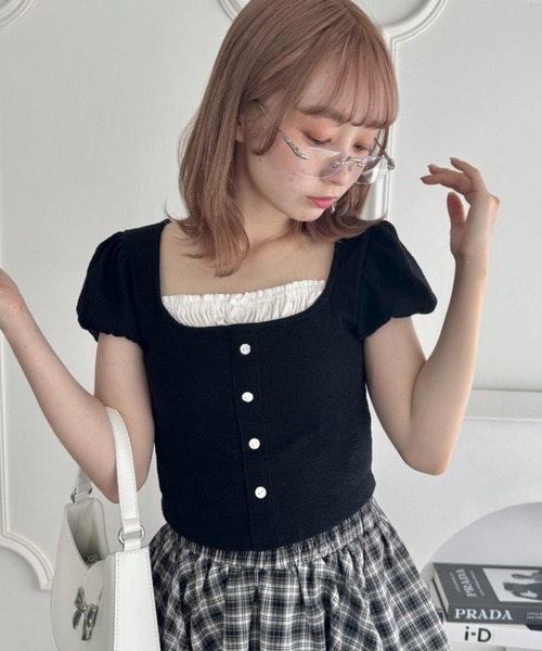 √nuage(ルートニュアージュ)の「ノンフレームスクエアレンズメガネ(メガネ・レディース・シルバー/ゴールド・FREE)」の9枚目の写真