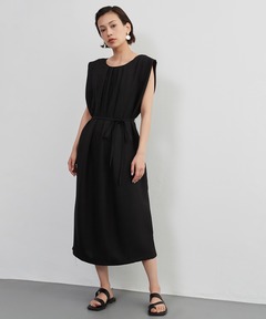 ラスト　アキラナカ　タックワンピース AKIRANAKA/アキラナカ】別注 Suvi gusset jersey dress BK