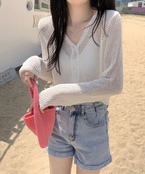 セール】ショート丈ニットカーディガン（カーディガン/ボレロ