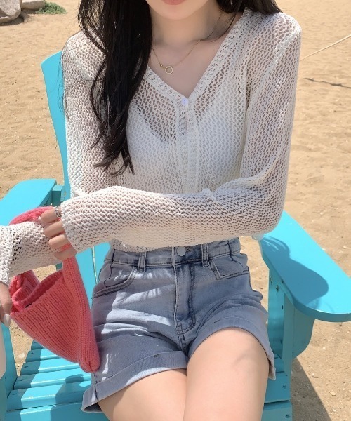 セール】ショート丈ニットカーディガン（カーディガン/ボレロ