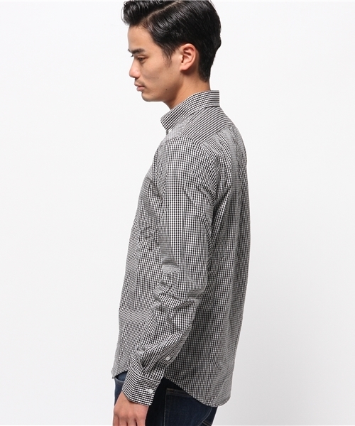 koe（コエ）の「ギンガムチェックボタンダウンシャツ（シャツ/ブラウス・メンズ・ネイビー/ブラック・SMALL/LARGE/MEDIUM/LL）」の10枚目の写真