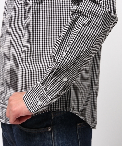 koe（コエ）の「ギンガムチェックボタンダウンシャツ（シャツ/ブラウス・メンズ・ネイビー/ブラック・SMALL/LARGE/MEDIUM/LL）」の3枚目の写真