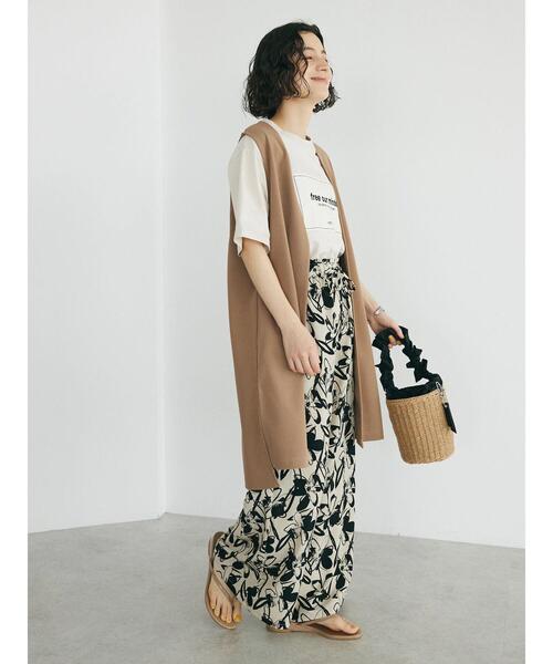 CRAFT STANDARD BOUTIQUE(クラフトスタンダードブティック)の「アートフラワーシャーリングパンツ(その他パンツ・レディース・グリーン/ブラック/アイボリー・FREE)」の9枚目の写真