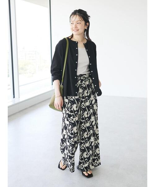 CRAFT STANDARD BOUTIQUE(クラフトスタンダードブティック)の「アートフラワーシャーリングパンツ(その他パンツ・レディース・グリーン/ブラック/アイボリー・FREE)」の17枚目の写真