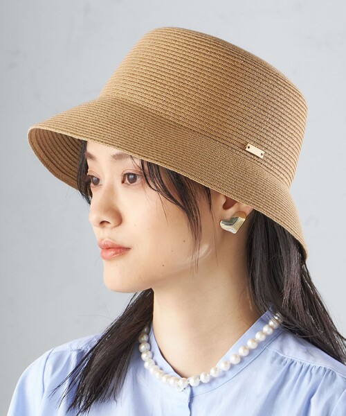 SHIPS（シップス）の「Rmeria:〈UVカット / 手洗い可能〉コットン リボン ペーパー ブレード ハット◇（ハット・レディース・ベージュ/ライトブラウン・ONE SIZE）」の17枚目の写真